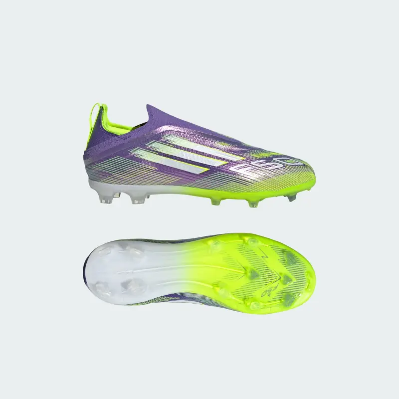 Adidas F50 Elite Laceless FG Purple Rush Cloud White Lucid Lemon (GS)