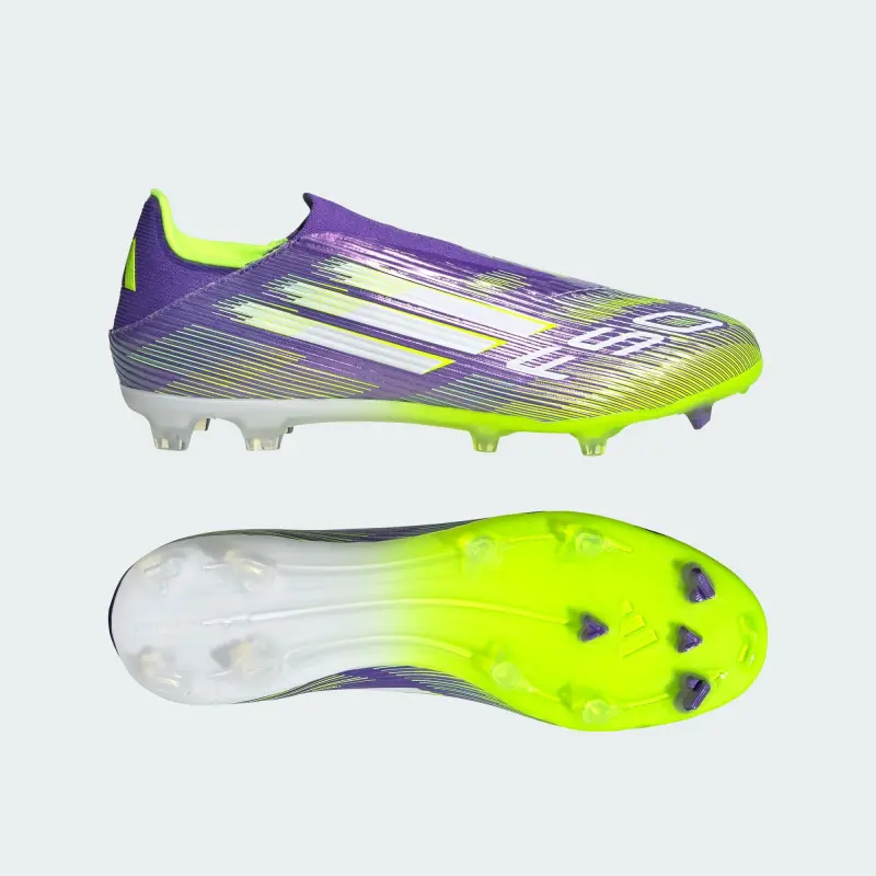 Adidas F50 League Laceless FG/MG Purple Rush Cloud White Lucid Lemon
