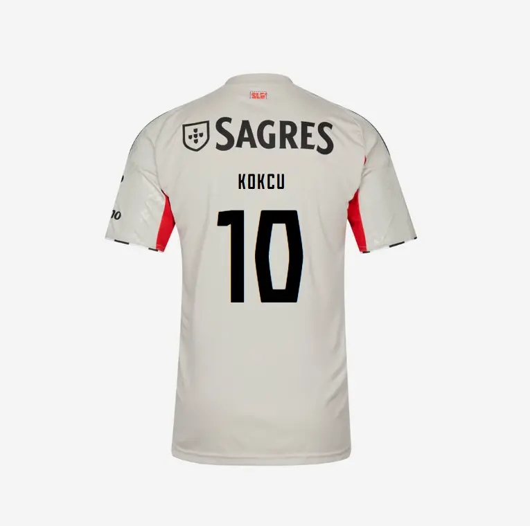 SL Benfica 2025-2026 Beige Away Jersey – 10 KÖKCÜ SL Benfica Collection - Official Online Store | SL Benfica Kits