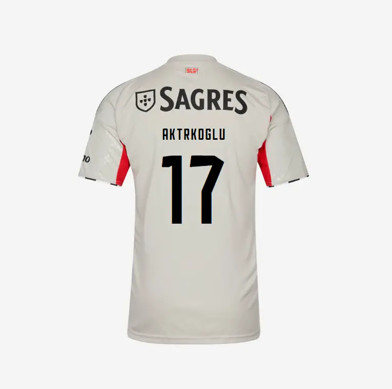 SL Benfica 2025-2026 Beige Away Jersey – 17 AKTÜRKOGLU SL Benfica Collection - Official Online Store | SL Benfica Kits