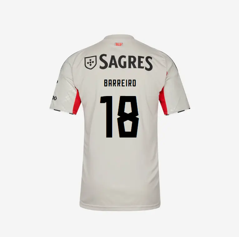 SL Benfica 2025-2026 Beige Away Jersey – 18 BARREIRO SL Benfica Collection - Official Online Store | SL Benfica Kits