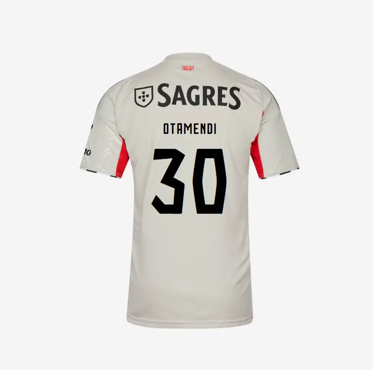 SL Benfica 2025-2026 Beige Away Jersey – 30 OTAMENDI SL Benfica Collection - Official Online Store | SL Benfica Kits