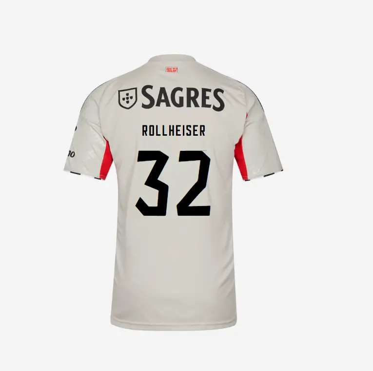 SL Benfica 2025-2026 Beige Away Jersey – 32 ROLLHEISER SL Benfica Collection - Official Online Store | SL Benfica Kits
