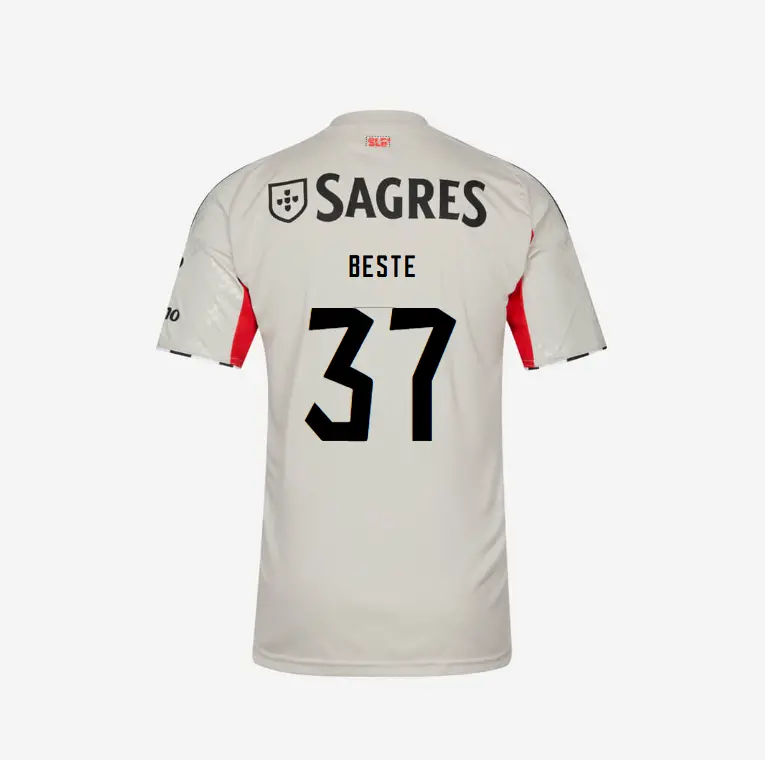 SL Benfica 2025-2026 Beige Away Jersey – 37 BESTE SL Benfica Collection - Official Online Store | SL Benfica Kits