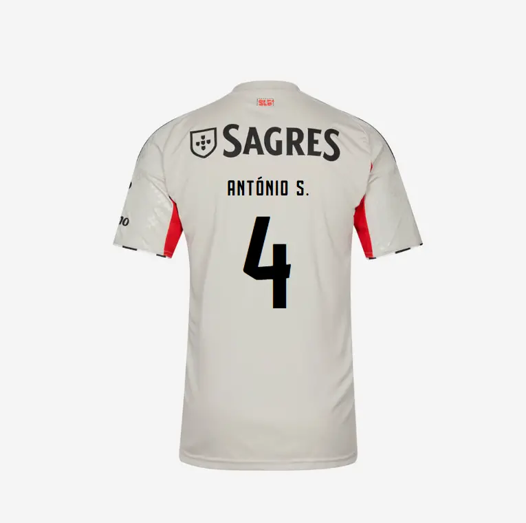SL Benfica 2025-2026 Beige Away Jersey – 4 ANTÓNIO S. SL Benfica Collection - Official Online Store | SL Benfica Kits