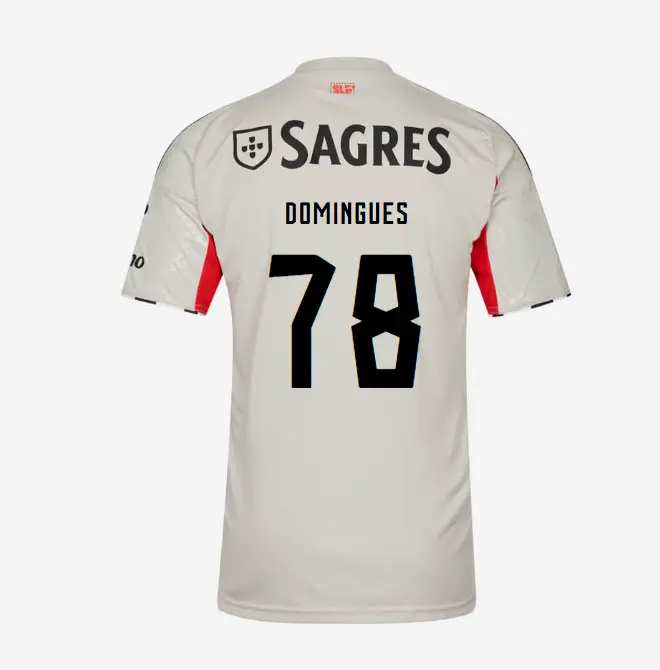 SL Benfica 2025-2026 Beige Away Jersey – 78 Francisco Domingues SL Benfica Collection - Official Online Store | SL Benfica Kits