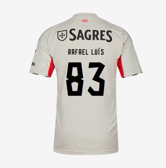 SL Benfica 2025-2026 Beige Away Jersey – 83 Rafael LuÍs SL Benfica Collection - Official Online Store | SL Benfica Kits