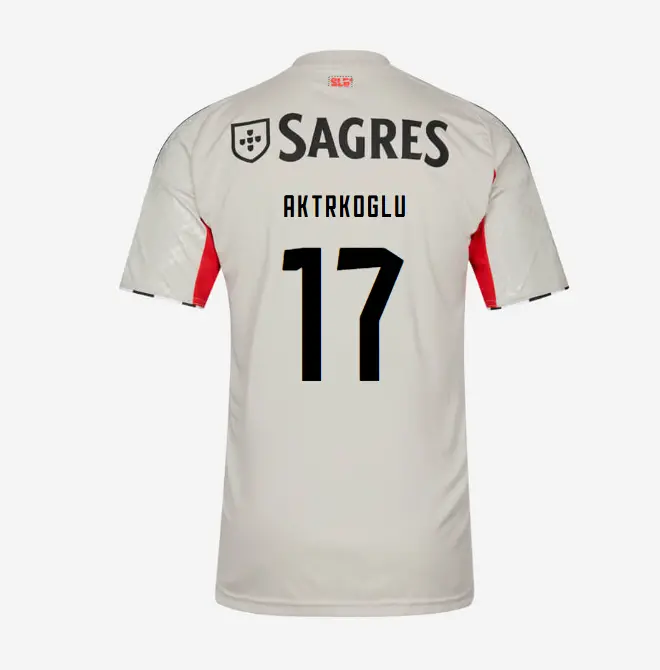 SL Benfica 2025-2026 Beige Away Jersey for Kids – 17 AKTÜRKOGLU SL Benfica Collection - Official Online Store | SL Benfica Kits