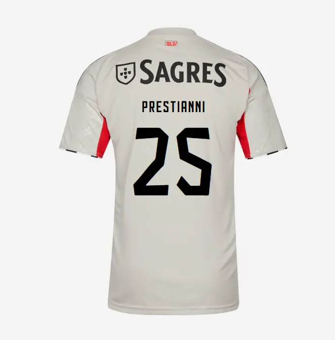 SL Benfica 2025-2026 Beige Away Jersey for Kids – 25 PRESTIANNI SL Benfica Collection - Official Online Store | SL Benfica Kits