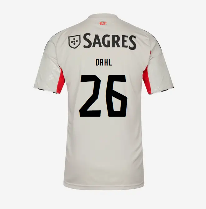 SL Benfica 2025-2026 Beige Away Jersey for Kids – 26 Dahl SL Benfica Collection - Official Online Store | SL Benfica Kits