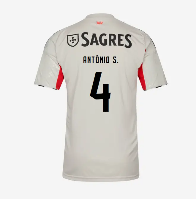 SL Benfica 2025-2026 Beige Away Jersey for Kids – 4 ANTÓNIO S. SL Benfica Collection - Official Online Store | SL Benfica Kits