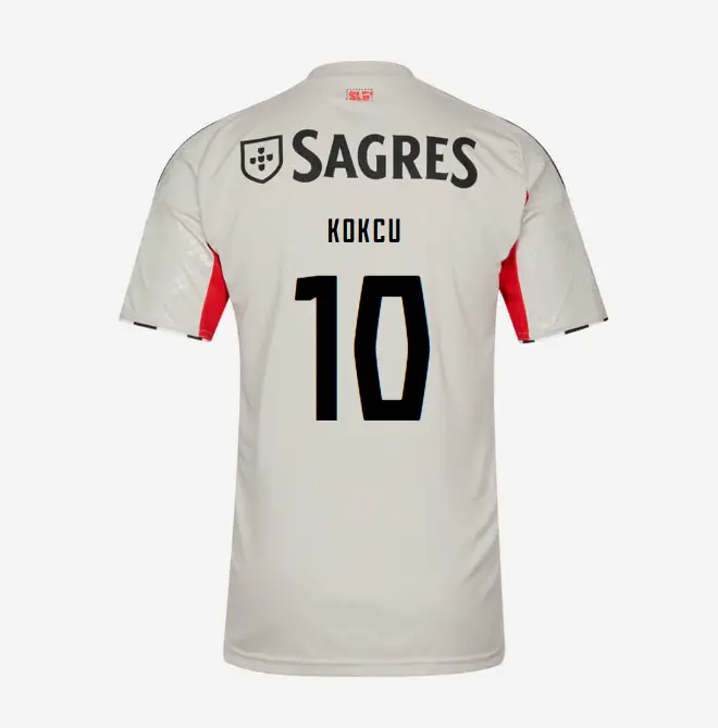 SL Benfica 2025–2026 Beige Away Youth Kit – 10 KÖKCÜ SL Benfica Collection - Official Online Store | SL Benfica Kits