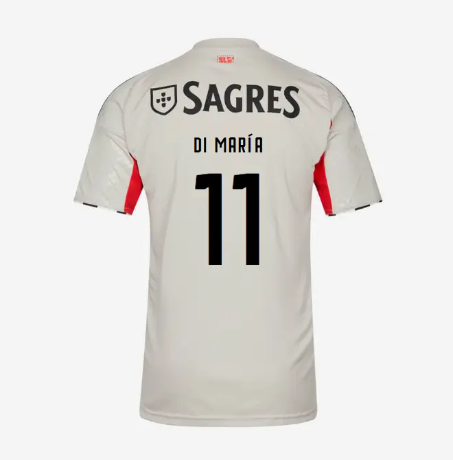 SL Benfica 2025–2026 Beige Away Youth Kit – 11 DI MARÍA SL Benfica Collection - Official Online Store | SL Benfica Kits