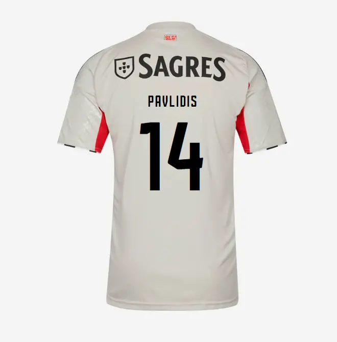 SL Benfica 2025–2026 Beige Away Youth Kit – 14 PAVLIDIS SL Benfica Collection - Official Online Store | SL Benfica Kits