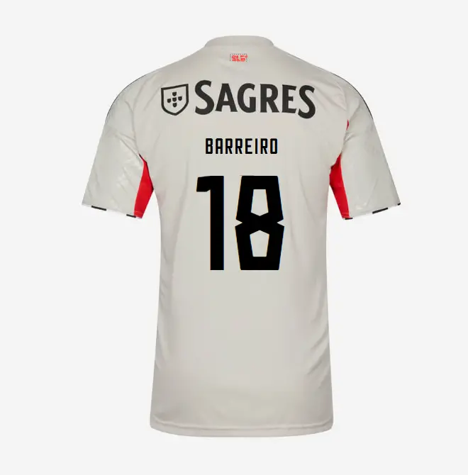 SL Benfica 2025–2026 Beige Away Youth Kit – 18 BARREIRO SL Benfica Collection - Official Online Store | SL Benfica Kits
