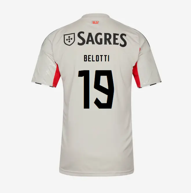 SL Benfica 2025–2026 Beige Away Youth Kit – 19 Belotti SL Benfica Collection - Official Online Store | SL Benfica Kits