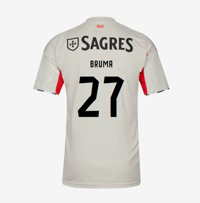 SL Benfica 2025–2026 Beige Away Youth Kit – 27 Bruma SL Benfica Collection - Official Online Store | SL Benfica Kits