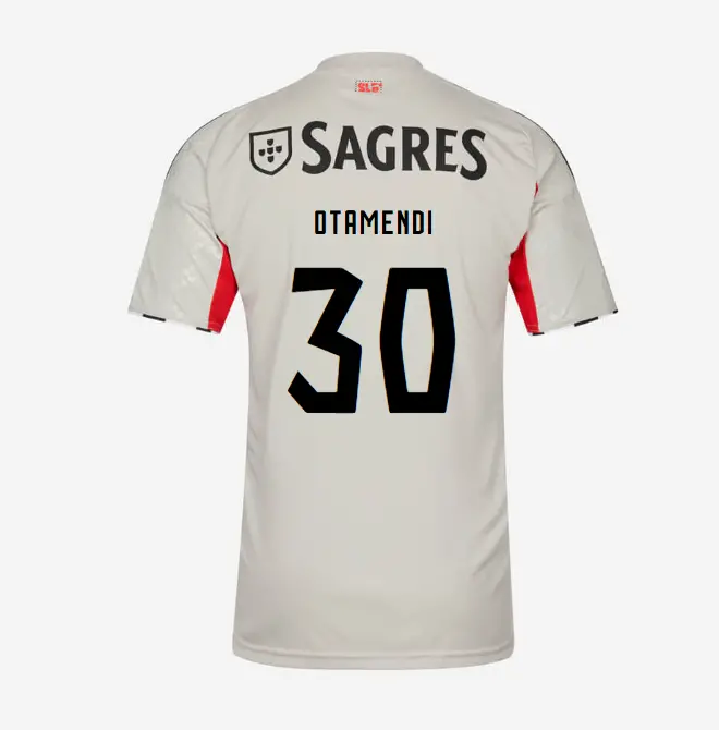 SL Benfica 2025–2026 Beige Away Youth Kit – 30 OTAMENDI SL Benfica Collection - Official Online Store | SL Benfica Kits