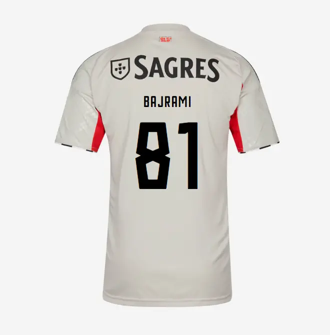 SL Benfica 2025–2026 Beige Away Youth Kit – 81 BAJRAMI SL Benfica Collection - Official Online Store | SL Benfica Kits