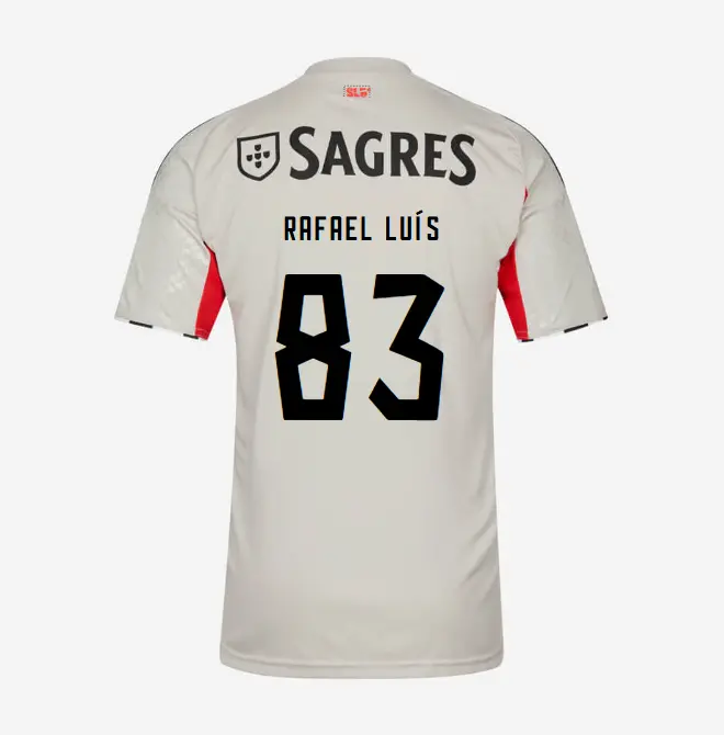 SL Benfica 2025–2026 Beige Away Youth Kit – 83 Rafael LuÍs SL Benfica Collection - Official Online Store | SL Benfica Kits