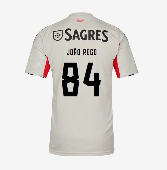 SL Benfica 2025–2026 Beige Away Youth Kit – 84 JOÃO REGO SL Benfica Collection - Official Online Store | SL Benfica Kits