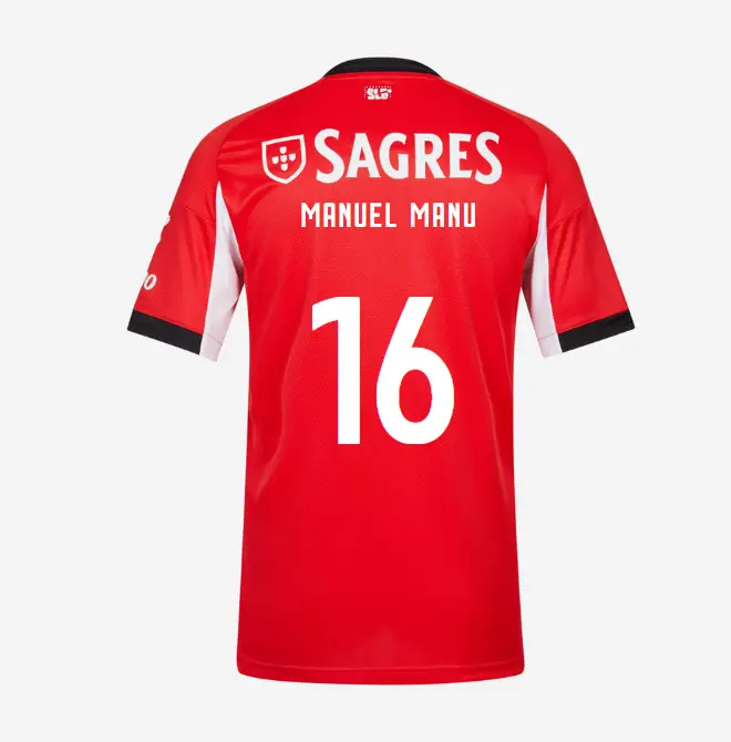 SL Benfica 2025-2026 Home Jersey – 16 Manuel Manu SL Benfica Collection - Official Online Store | SL Benfica Kits