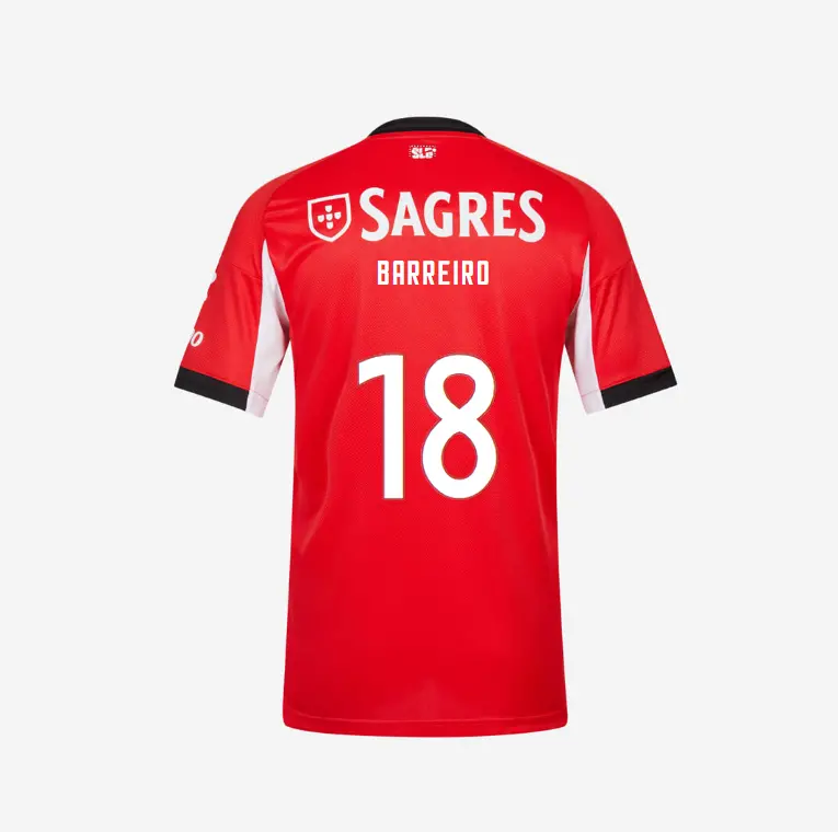 SL Benfica 2025–2026 Home Jersey – 18 BARREIRO SL Benfica Collection - Official Online Store | SL Benfica Kits