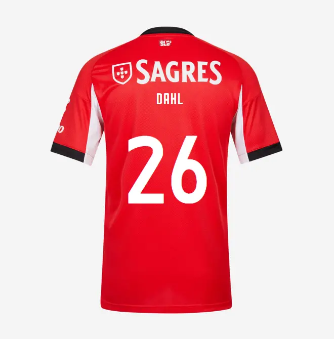 SL Benfica 2025-2026 Home Jersey – 26 Dahl SL Benfica Collection - Official Online Store | SL Benfica Kits