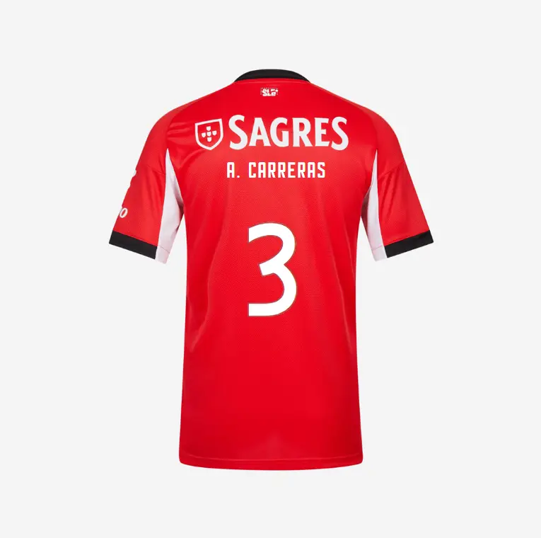 SL Benfica 2025–2026 Home Jersey – 3 A. CARRERAS SL Benfica Collection - Official Online Store | SL Benfica Kits