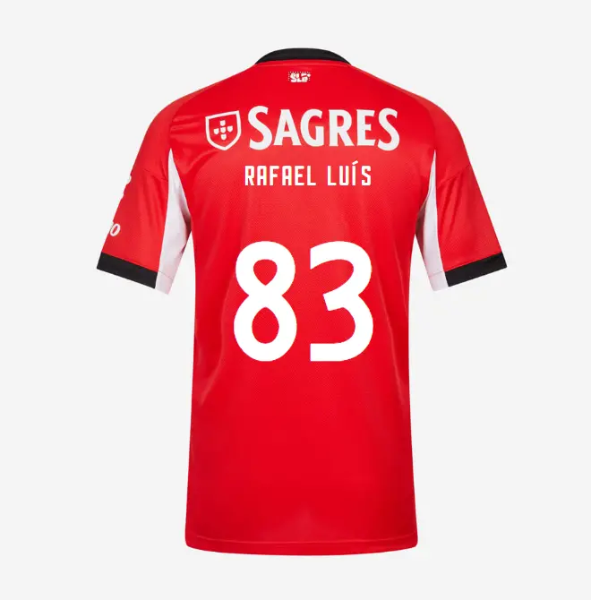 SL Benfica 2025-2026 Home Jersey – 83 Rafael LuÍs SL Benfica Collection - Official Online Store | SL Benfica Kits