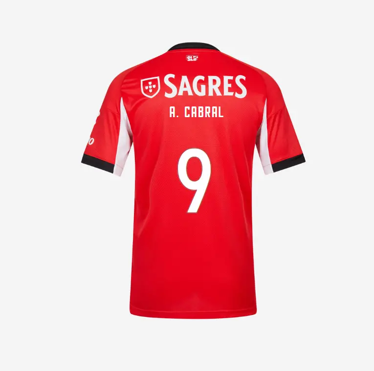 SL Benfica 2025–2026 Home Jersey – 9 A. CABRAL SL Benfica Collection - Official Online Store | SL Benfica Kits
