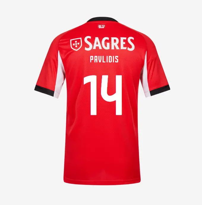 SL Benfica 2025–2026 Home Jersey for Kids – 14 PAVLIDIS SL Benfica Collection - Official Online Store | SL Benfica Kits