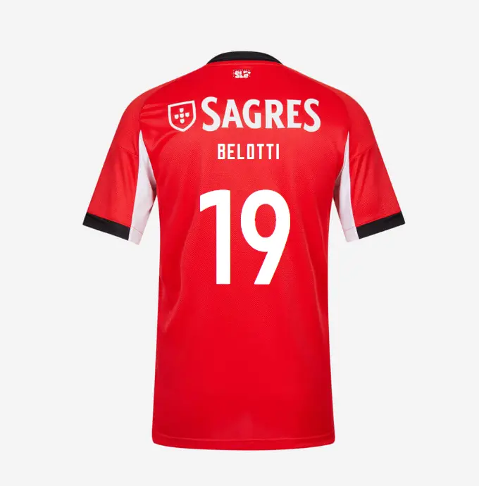 SL Benfica 2025–2026 Home Jersey for Kids – 19 Belotti SL Benfica Collection - Official Online Store | SL Benfica Kits