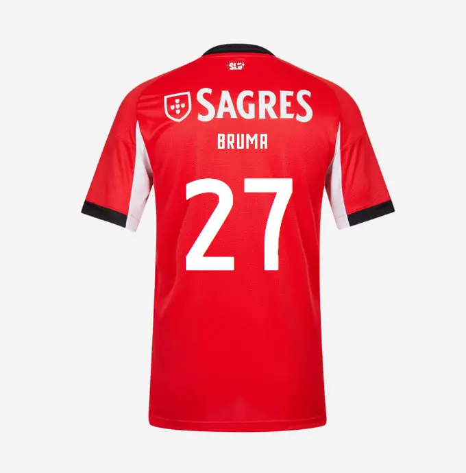 SL Benfica 2025–2026 Home Jersey for Kids – 27 Bruma SL Benfica Collection - Official Online Store | SL Benfica Kits