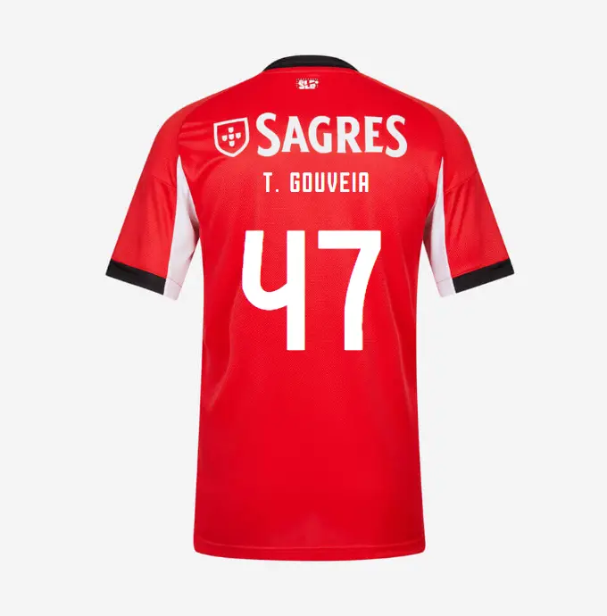 SL Benfica 2025–2026 Home Jersey for Kids – 47 T. GOUVEIA SL Benfica Collection - Official Online Store | SL Benfica Kits
