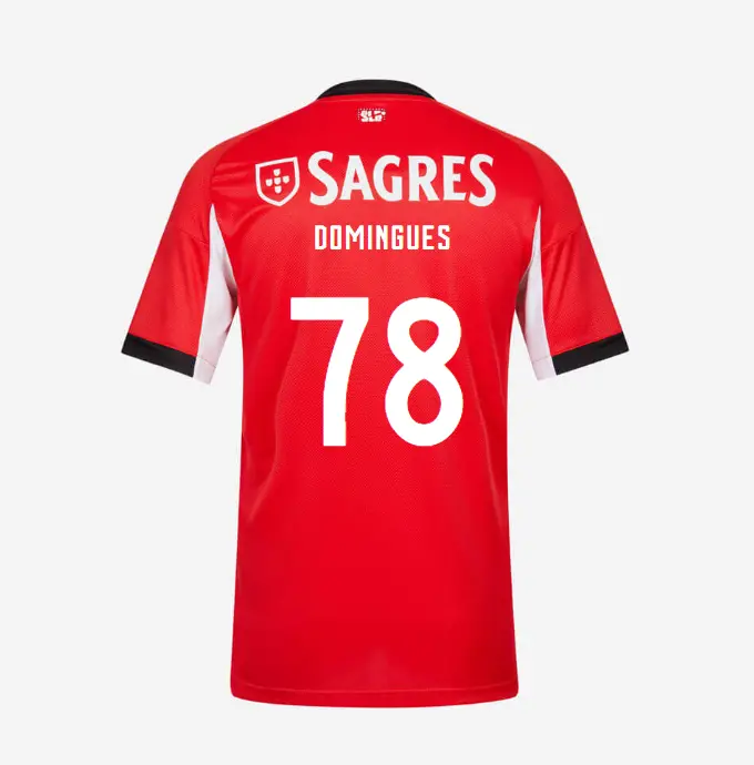 SL Benfica 2025–2026 Home Jersey for Kids – 78 Francisco Domingues SL Benfica Collection - Official Online Store | SL Benfica Kits