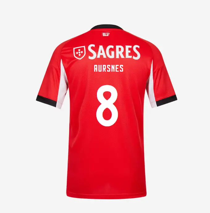 SL Benfica 2025–2026 Home Jersey for Kids – 8 AURSNES SL Benfica Collection - Official Online Store | SL Benfica Kits