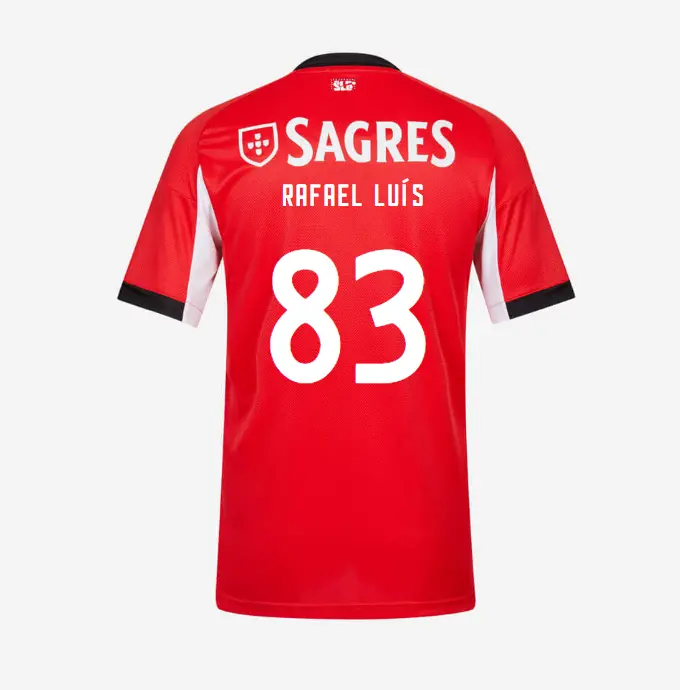 SL Benfica 2025–2026 Home Jersey for Kids – 83 Rafael LuÍs SL Benfica Collection - Official Online Store | SL Benfica Kits