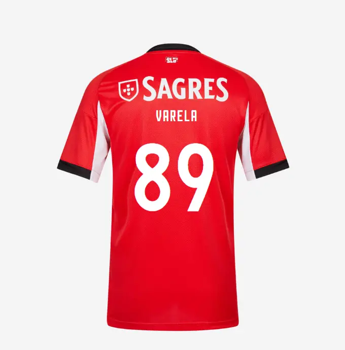 SL Benfica 2025–2026 Home Jersey for Kids – 89 Gustavo Varela SL Benfica Collection - Official Online Store | SL Benfica Kits