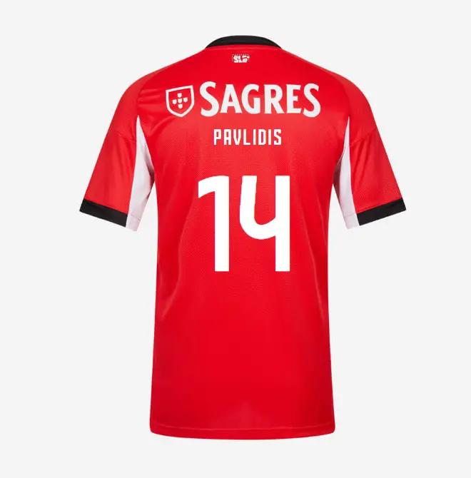 SL Benfica 2025–2026 Home Youth Kit – 14 PAVLIDIS SL Benfica Collection - Official Online Store | SL Benfica Kits