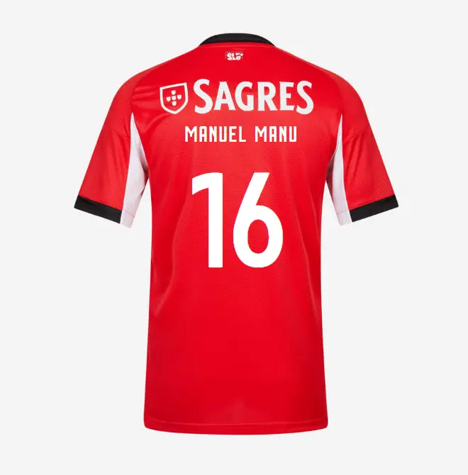 SL Benfica 2025–2026 Home Youth Kit – 16 Manuel Manu SL Benfica Collection - Official Online Store | SL Benfica Kits