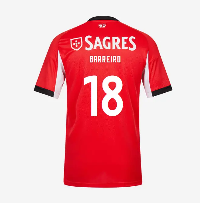 SL Benfica 2025–2026 Home Youth Kit – 18 BARREIRO SL Benfica Collection - Official Online Store | SL Benfica Kits