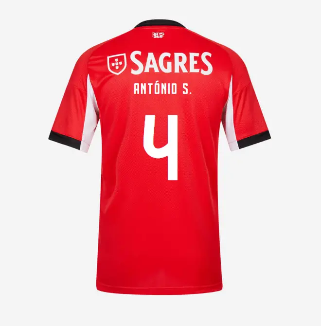 SL Benfica 2025–2026 Home Youth Kit – 4 ANTÓNIO S. SL Benfica Collection - Official Online Store | SL Benfica Kits