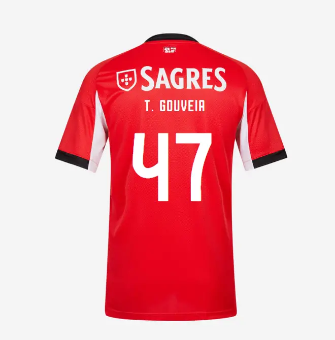 SL Benfica 2025–2026 Home Youth Kit – 47 T. GOUVEIA SL Benfica Collection - Official Online Store | SL Benfica Kits