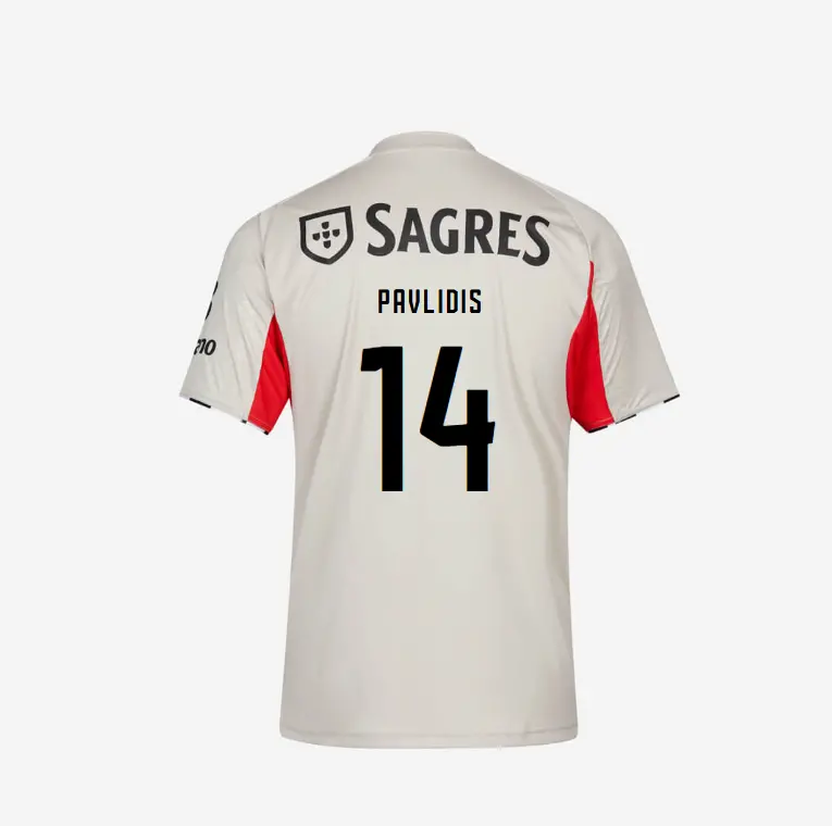 SL Benfica 2025-2026 Replica Beige Away Jersey – 14 PAVLIDIS SL Benfica Collection - Official Online Store | SL Benfica Kits