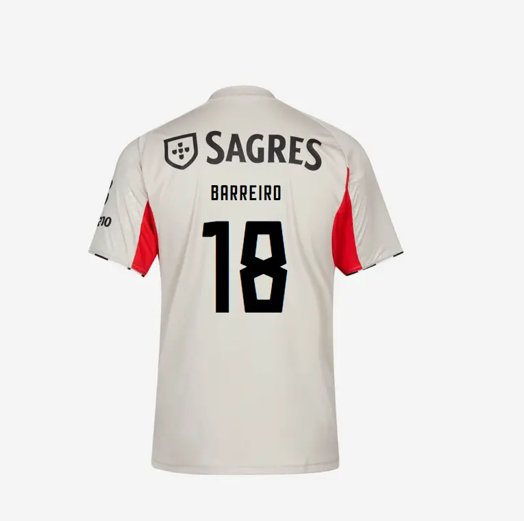 SL Benfica 2025-2026 Replica Beige Away Jersey – 18 BARREIRO SL Benfica Collection - Official Online Store | SL Benfica Kits