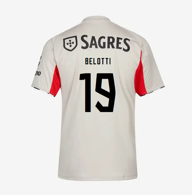 SL Benfica 2025-2026 Replica Beige Away Jersey – 19 Belotti SL Benfica Collection - Official Online Store | SL Benfica Kits