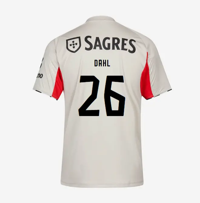SL Benfica 2025-2026 Replica Beige Away Jersey – 26 Dahl SL Benfica Collection - Official Online Store | SL Benfica Kits