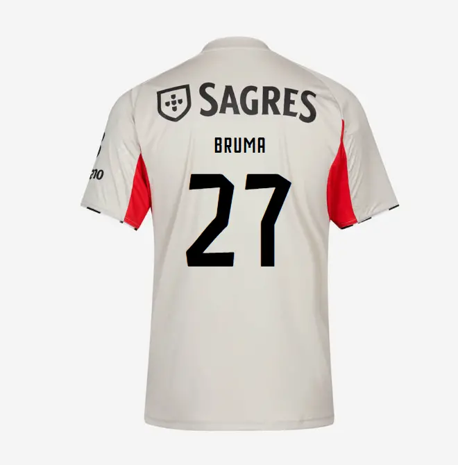 SL Benfica 2025-2026 Replica Beige Away Jersey – 27 Bruma SL Benfica Collection - Official Online Store | SL Benfica Kits
