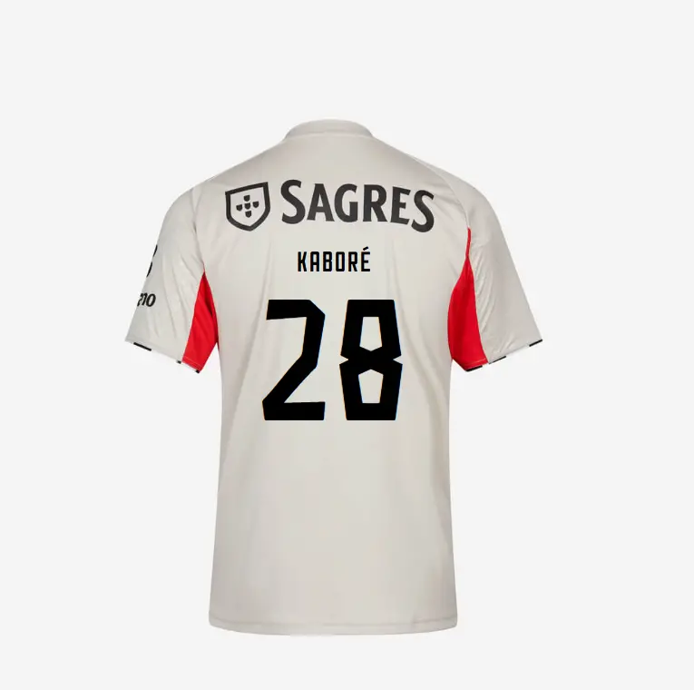 SL Benfica 2025-2026 Replica Beige Away Jersey – 28 KABORÉ SL Benfica Collection - Official Online Store | SL Benfica Kits